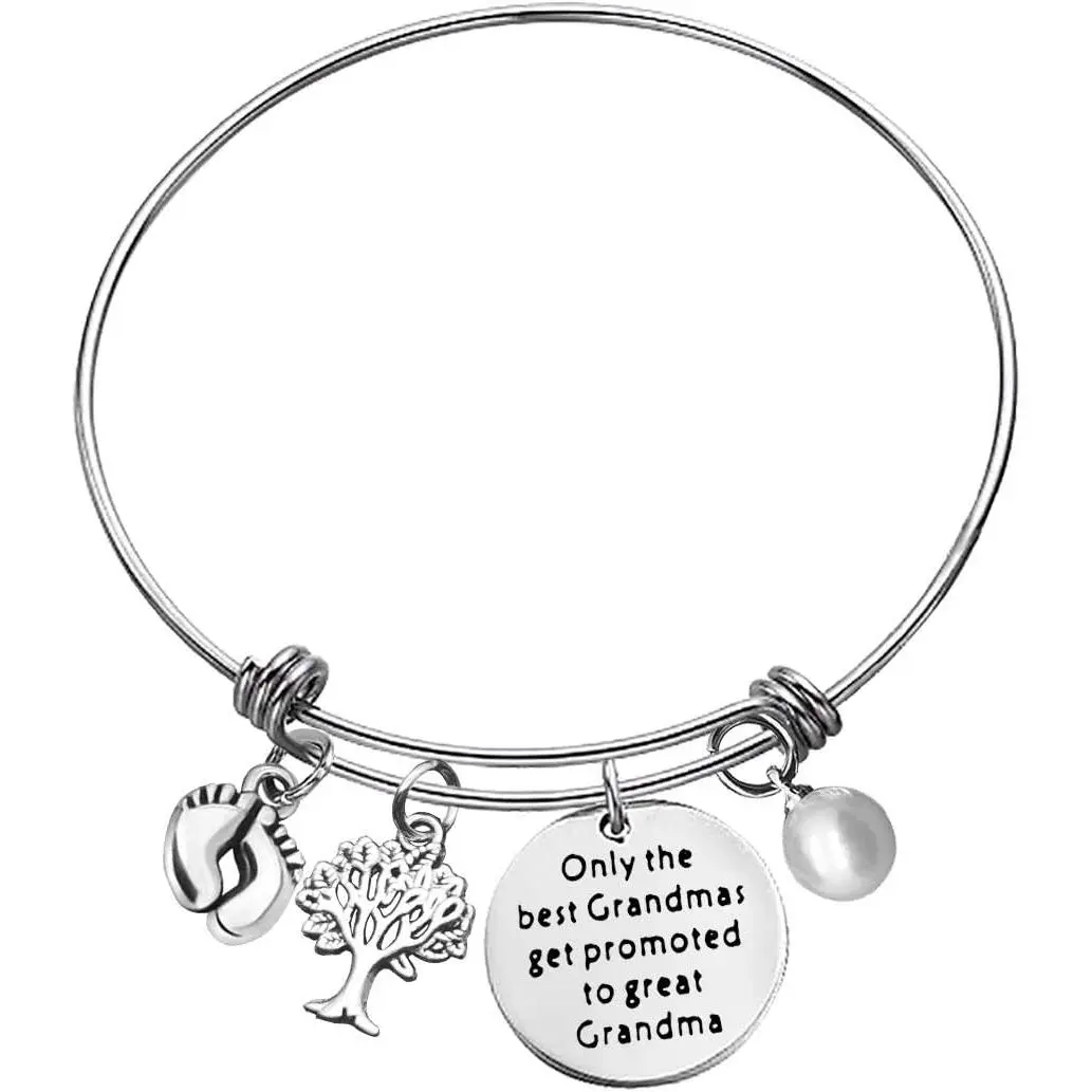 Grandma Bracelet Only  Grandmas Get Promoted for  Grandmas Christmas Birthday  Bangle for Grandmother Grandma to Be  Announcement
