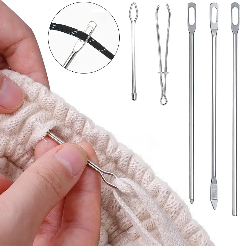 5pcs Drawstring Threader Tool Set - Loop Turner Sewing Tool for Easy Hoodie, Jacket, and Pants Threading, Bodkin Sewing Tool for Drawstrings and Cords, Sewing Accessories and Supplies