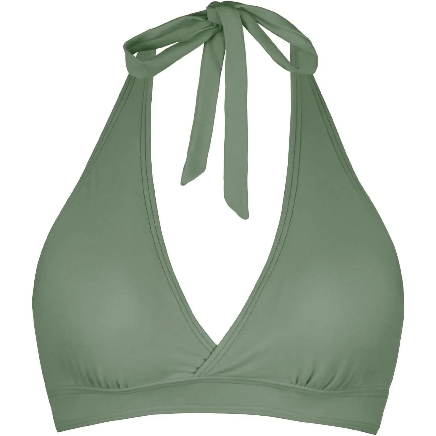 Women's Supportive Padded Push-Up Ruched Halter Bikini Top - Hook Back, Beachwear, Sports & Outdoor Bathing Suit Top (Gift Only)