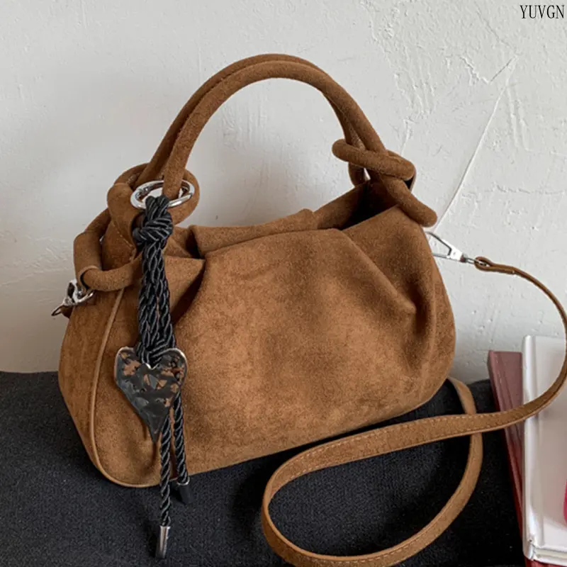 Ruched Mini Top Handle Bag for Women, Sporty Chic Korean-Style Convertible Shoulder & Crossbody Purse for Casual Wear, Casual Trendy Bag, Everyday Bag