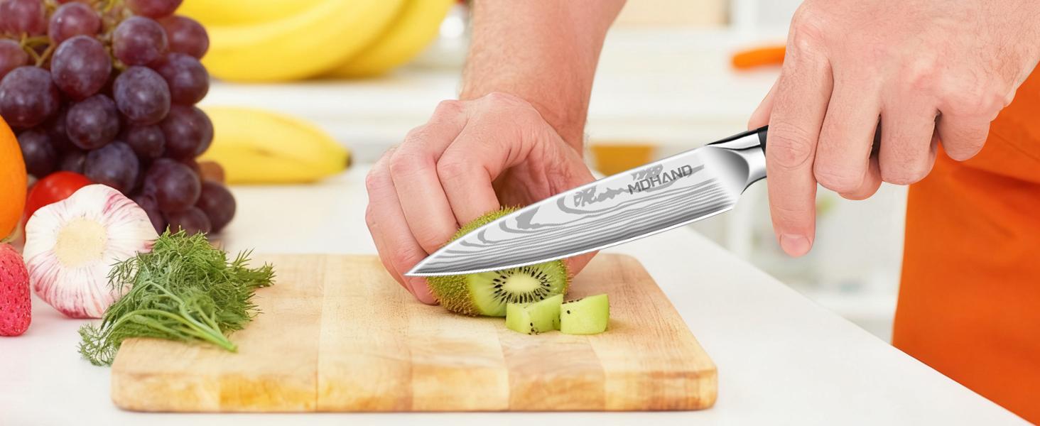 18PCS Kitchen Knife Set, Professional Chef Knife Set with Roll Bag, High Carbon Stainless Steel Japanese Knives, Full Tang Pakkawood Handle, Ultra Sharp