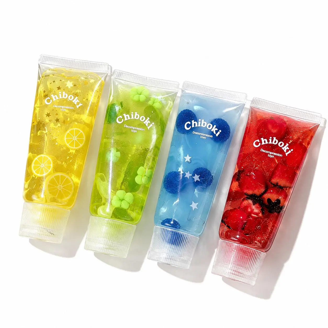 Chiboki Toothpaste Squishy Stress Relief Toy - Soft Shell, Fruit Fillings, Phthalate-Free, Portable Sensory Fidget Squeeze Toy for Adults, Office Desk Accessory, Unisex