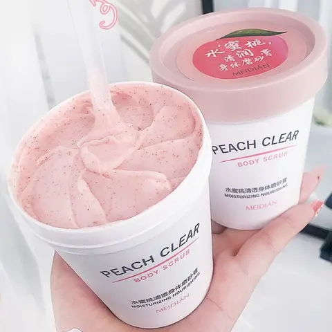 Mei Dian Peach Body Scrub, Body Scrub Exfoliator, Ice Cream Exfoliating Soap, Affordable Body Care, Smooth Skin, Gentle Exfoliation, Exfoliate Body, Moisturizing Formula, Hydrating, Moisture, Moisturize, Body Care Products