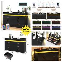 Black-0614-6 Drawer-46"W 