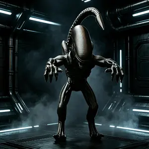 Alien Xenomorph Figurine, Desktop Decor for Monitor Top, Creative Desk Ornament for Gaming Room, Pla Collectible for Office Desk