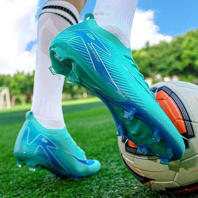 New Men Football Boots Cleats Shoes Soccer Long Spikes Training Ultralight Outdoor Drop Soccer Shoes FG Non-Slip