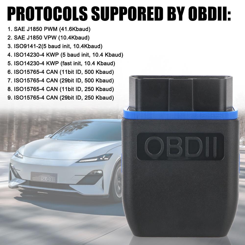 Car Code Reader, Mini Wireless Bluetooth-compatible Diagnostic Scanner, Vehicle Diagnostic Tool, ELM327 V1.5 OBD2 Scanner, Car OBD II Diagnostic Tool for iOS Android & Windows