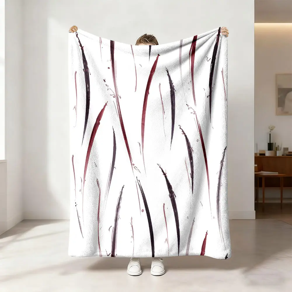 This 1PC watercolor feather pattern blanket is suitable for a variety of occasions, including car interiors, beds, sofas, office naps, camping blankets, and more.