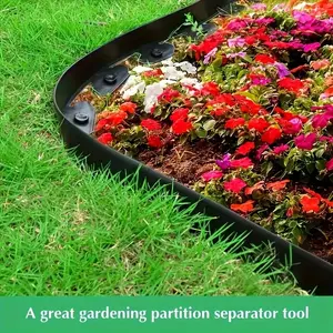 16.4/32.8ft No-Dig Easy Install Landscape Border Kit, Includes 15/30 Nails, Durable Flexible Garden Border for Flower Beds and Courtyards