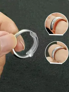 10 pieces of plastic ring size adjustment pads - Invisible ring size adjuster, suitable for loose rings - Comfortable and safe blank ring accessories, ring adjustment pads, ring size adjuster, ring size adjuster fixing and reducing pads.