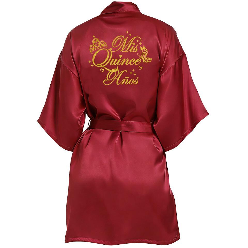 Mis Quince Años Quinceañera Robe Birthday Party Bathrobe Elegant Girls Celebration Gown for 15th Anniversary Ceremony