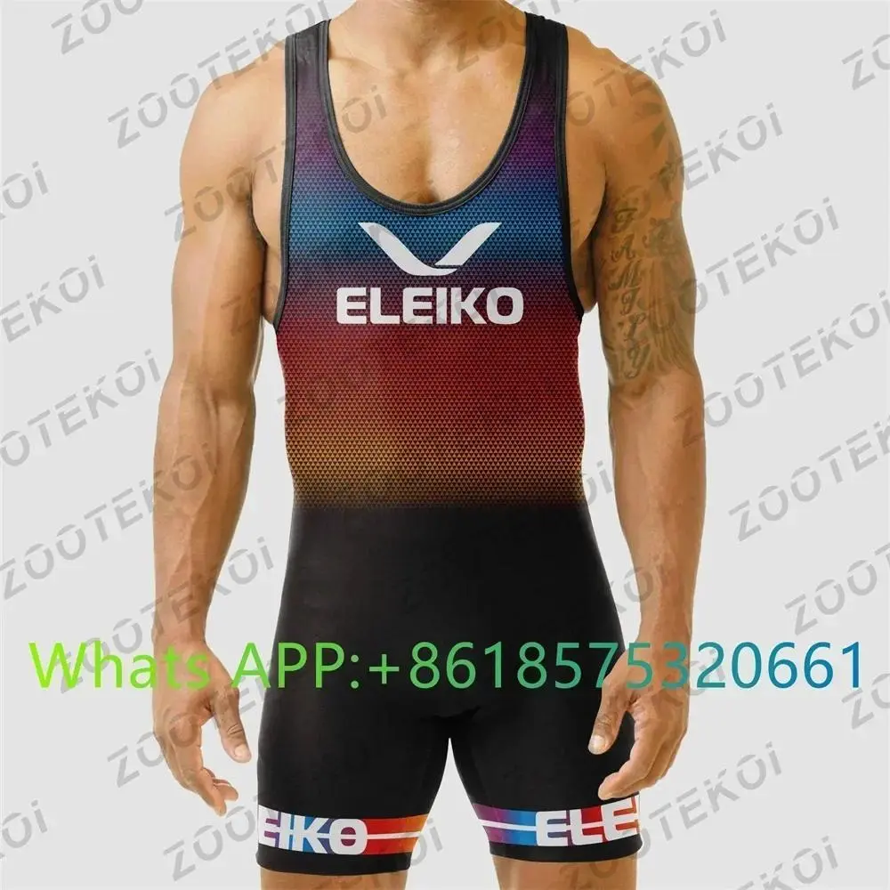 Men's Round Neck Sleeveless Menswear Bodysuit - Athletic Wrestling Jumpsuit, Body Shaper, Leisure Nightwear Costume for Sports & Outdoor Activities
