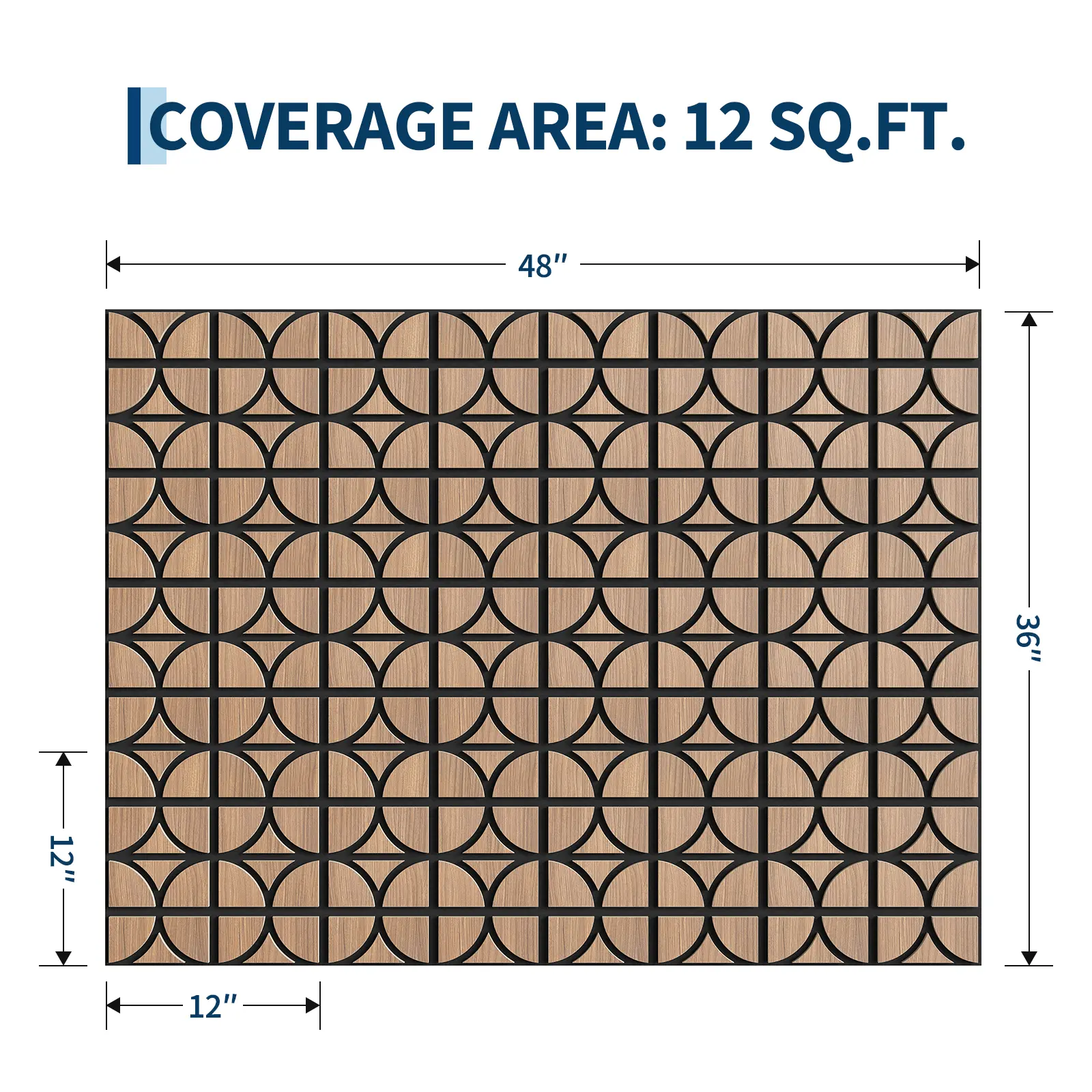 3D Geometric Pattern Acoustic Wall Panels - Sound-Absorbing Wood Slats with PET Felt Back, Walnut & Oak Multiple Packs for Home Theater, Music Studio, Decorative Wall Panels, Wooden Wall Panel