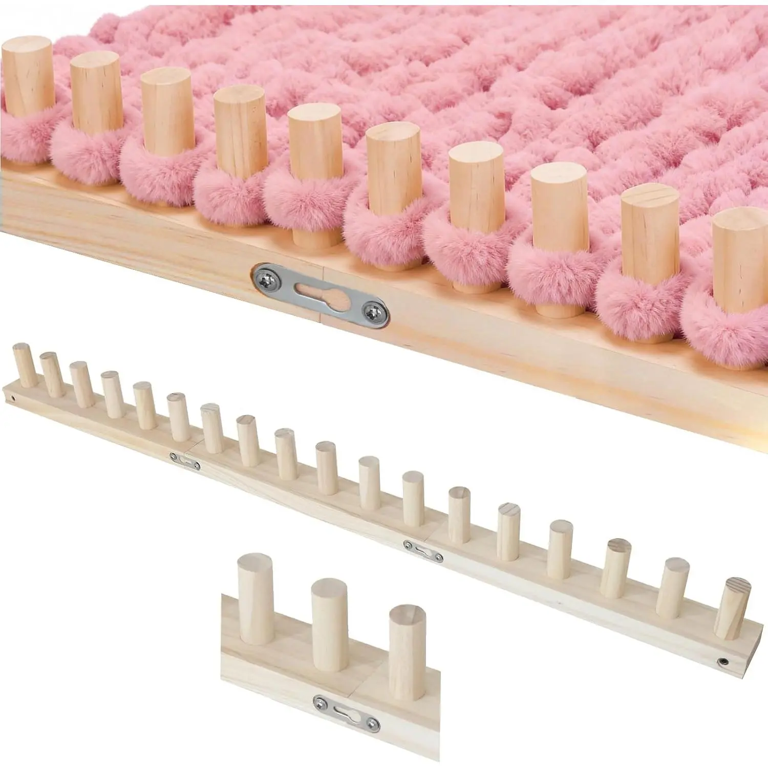 48" Chunky Blanket Loom Kit, Adjustable Size Chunky Yarn Loom for Blankets, No- Hand Knitting Looms Boards for DIY Craft Beginners
