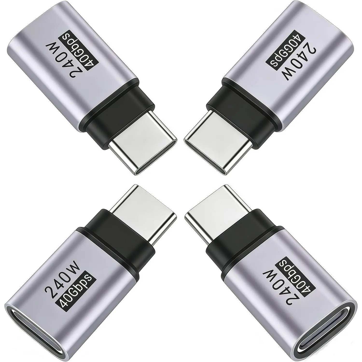 4Pack usb c extender Supports Up to 40Gbps Data Transfer and 240W   , Usbc to Usbc adapter,usb c extension Compatible with Thunderbolt 4/3 Supports 4K@240Hz Video for USB-C Devices