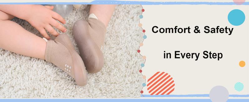 Baby Sock Shoes Toddler Walking Shoes Infant Non-Slip Slippers Soft Rubber Sole Sneakers for Baby Boys Girls