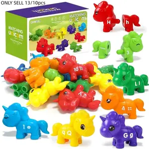 Matching Unicorn Alphabet Numbers Learning Toys, Preschool Educational Visual Learning Tools Counting & ABC Matching Game, Fine Motor Skills Sensory Toy, Perfect for Classroom Home, Great as Birthday, Christmas, Easter Gifts for Toddlers Kids