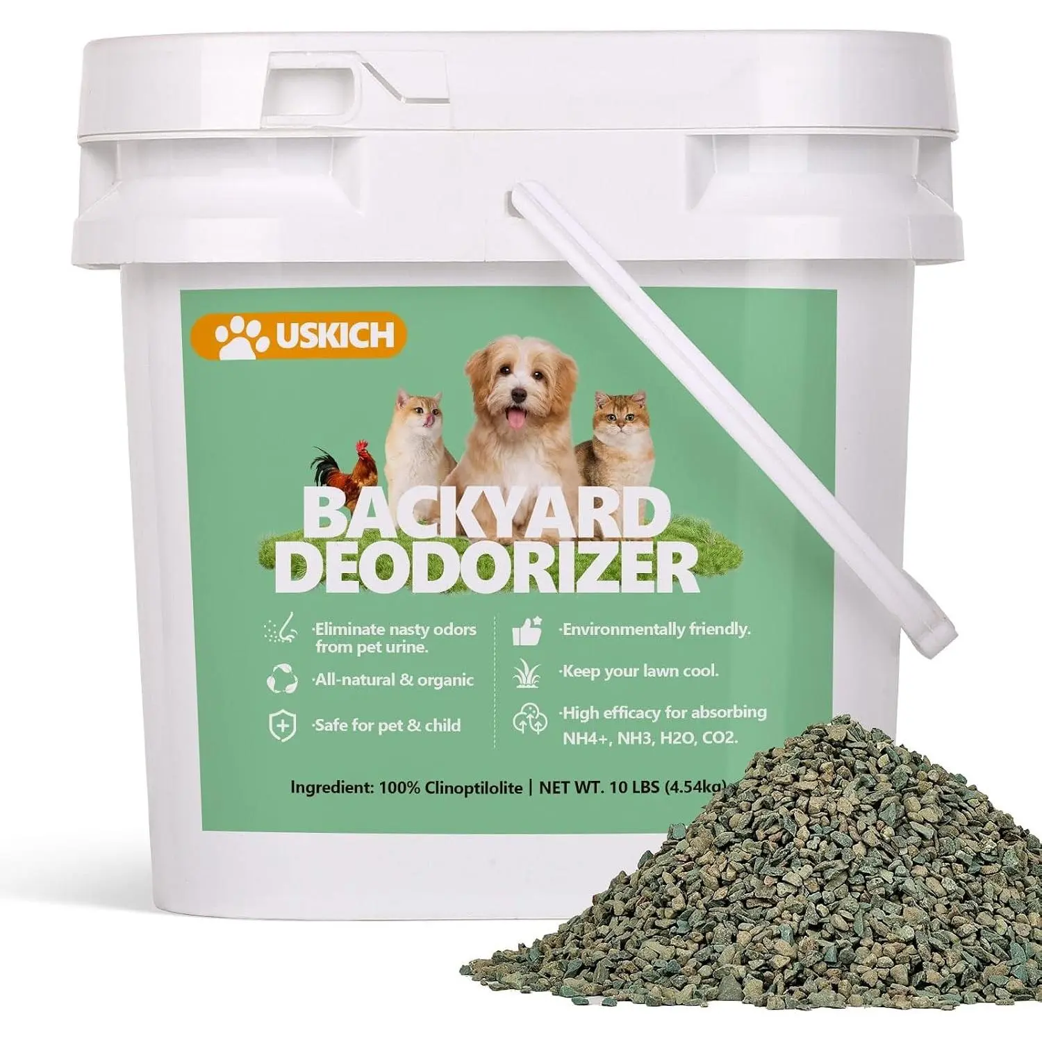 Backyard Deodorizer,10 lbs Yard Odor Eliminator,Eliminates Stool and Urine Odor on Potty Patches,Artificial Turf,Grass,Lawns,Patios,Concrete&Playgrounds-Cat Litter Box Odor Eliminator & FreshenerGift