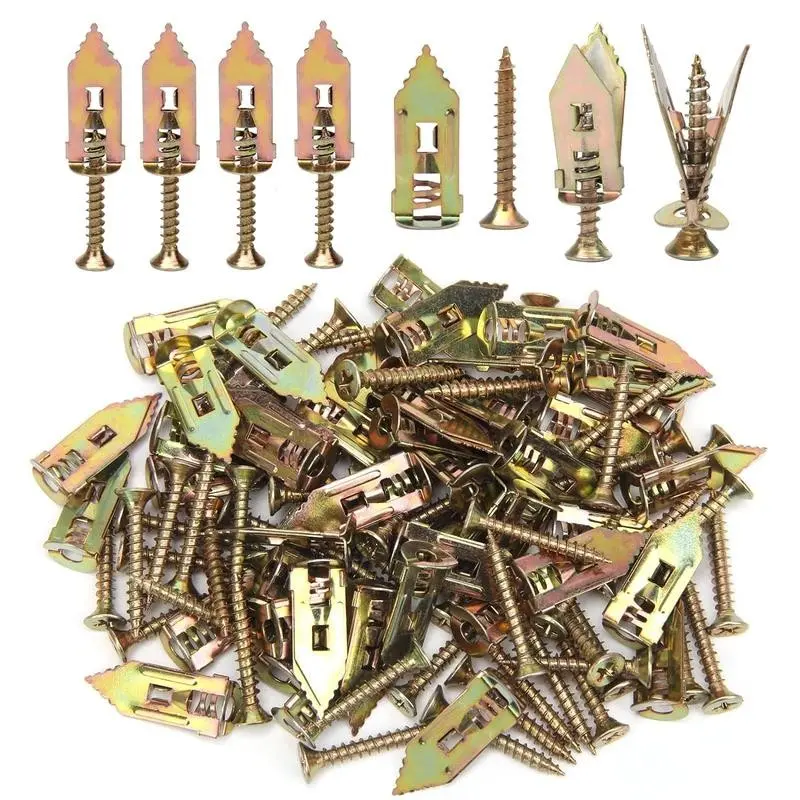 40pcs Self-Drilling Drywall Anchors and Screws Kit, Self Tapping Screws, 12x30mm, No Pre-Drilling Needed, Supports Up to 66 Lbs, Ideal for Home and Office Organization