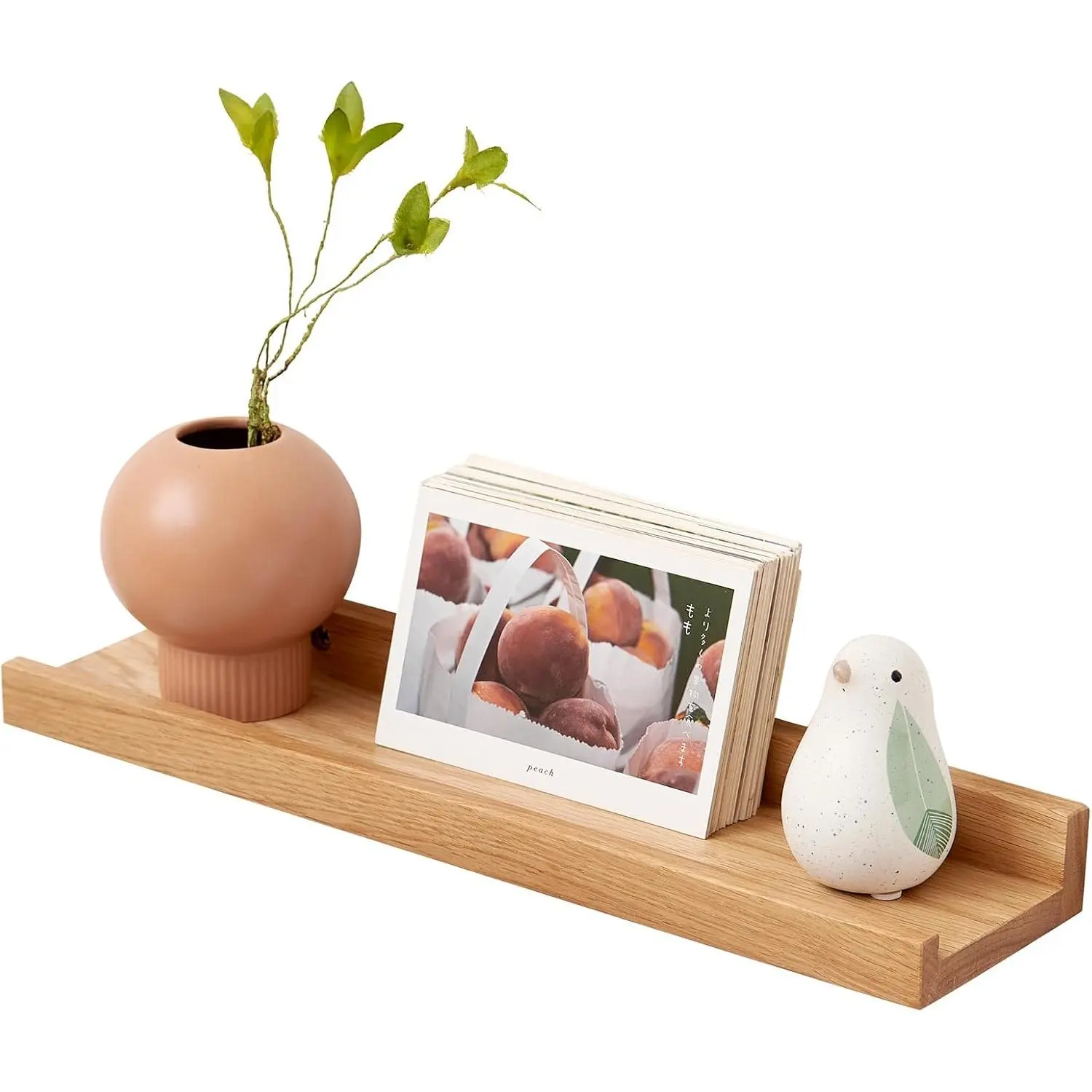 Oak Floating Shelves 16 Inch Wall Shelves for Decor and Storage, 4 Inch Deep  Solid  Shelf, Picture Ledge Shelf for Bedroom Bathroom Living Room KitchenLaundry Room