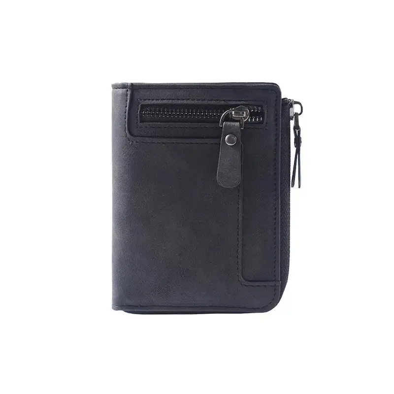 New Vertical Vintage Zipper Wallet For Men,Independent Card Slots And Detachable Coin Pocket, Wear Resistant Soft Material For Cash, Cards And Small Change, Suitable For Daily Office Work, Business Trips, Casual Outings And Everyday Daily Carrying Ne