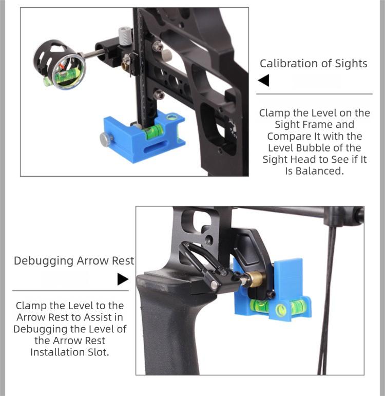 Compound Bow Tuning Level - Mini Bubble Level for Arrow Rest Calibration, Ensures Perfect Bow Alignment, Must-Have Gear for Archery Shops & Home Tuning