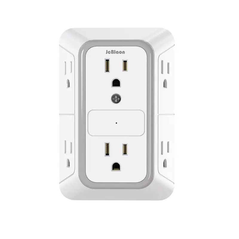 Wall Outlet Extender Surge Protector - 6 AC Outlet with 4 USB Ports (2 USB C), 3 Sided Multi Plug Wall Adapter Power Strip Extension Sockets for Home Office Kitchen Travel(Multiple specifications are available)