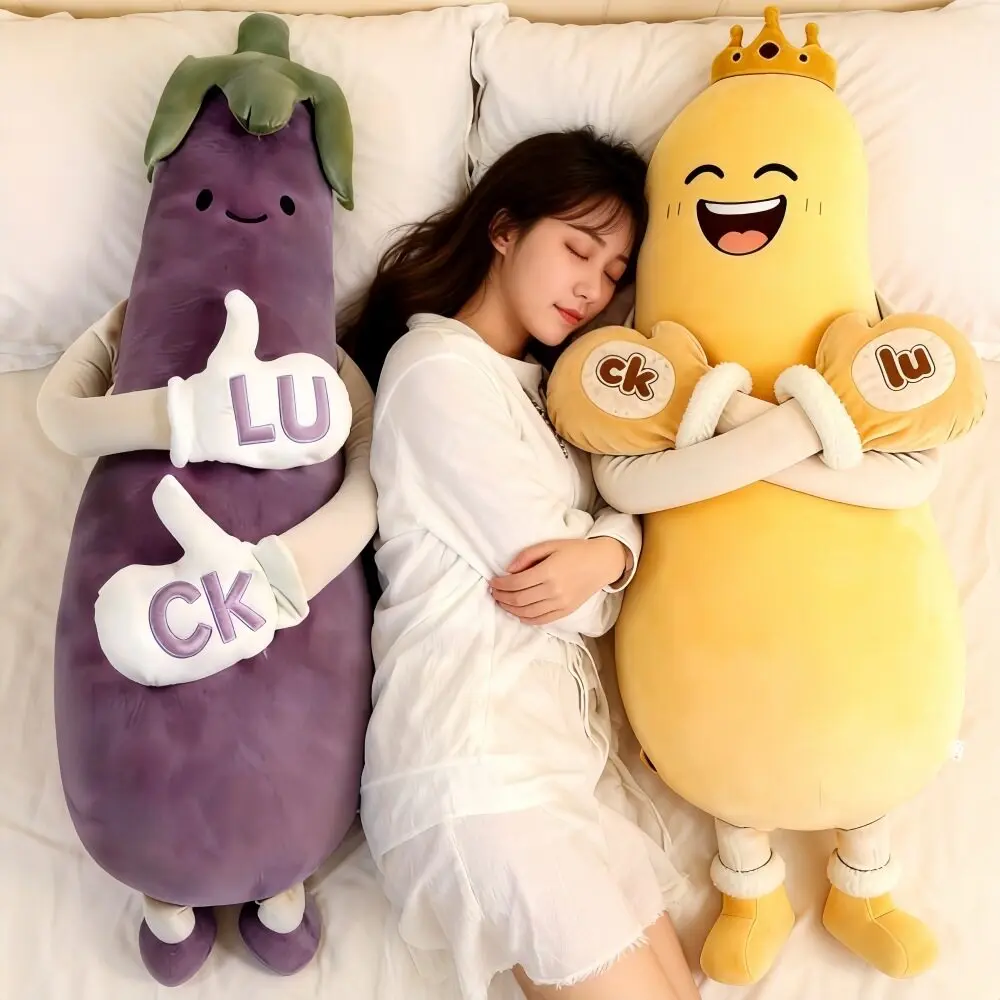 Eggplant king sleeping throw pillow doll slapping artifact special soothing doll for girls sleeping throw pillow cotton fluffy