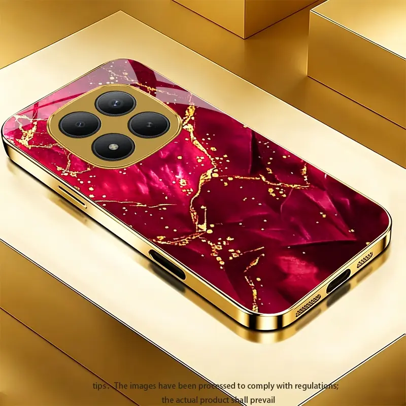 Rose Red Marble Pattern phone case for Redmi 9/9C/10/10 5G/10C/12/12C/13/13C/13C 5G/14C 4G/15a/A1 stylish and luxurious, Full coverage, high-value protective case