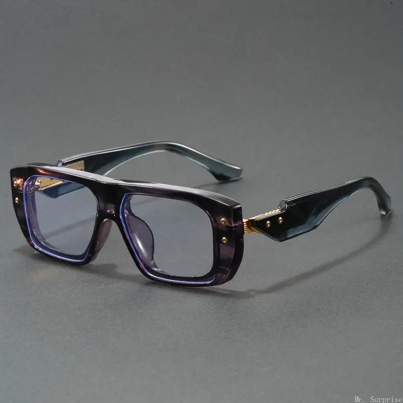 Unisex Vintage Thick‑Rim Eyeglass Frame, Retro‑Inspired Optical Frame Compatible with Custom Prescription Lenses, Decorative Eyewear for Business Office & Daily Casual Styling