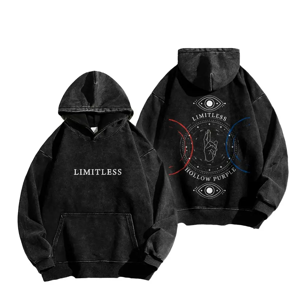 Men's Gojo Satoru Jujutsu Kaisen Graphic Hoodie - Long Sleeve Cotton Fabric Tops, Unisex Everyday Vintage Sweatshirt
