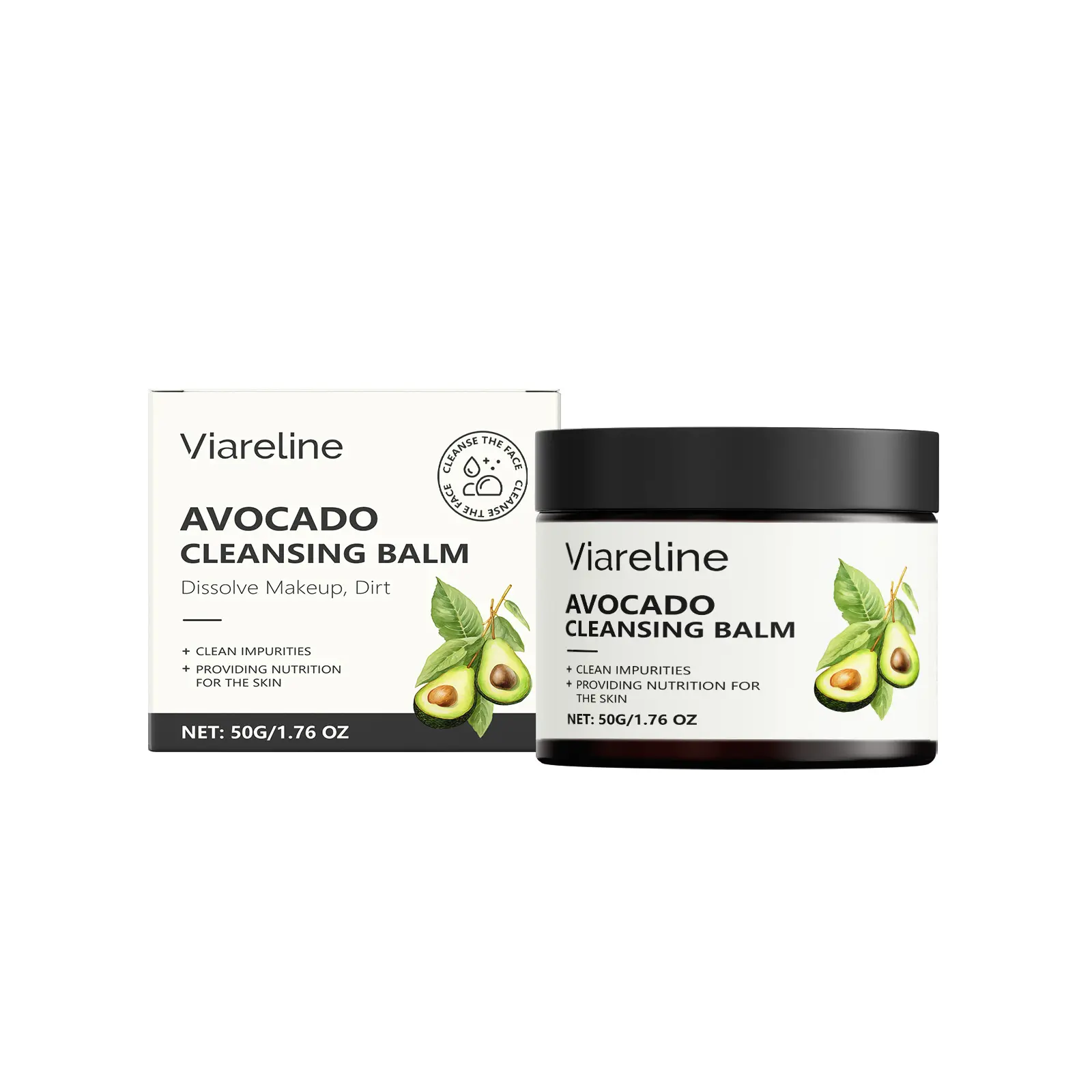 Viareline Avocado Makeup Remover, Gentle, Moisturizing, Refreshing, No Residue Emulsification, Quick And Easy Rinse