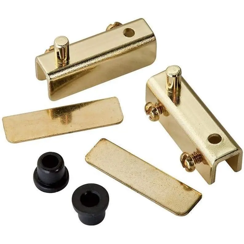 Glass Door Pivot Hinge, Polished Brass Pair
