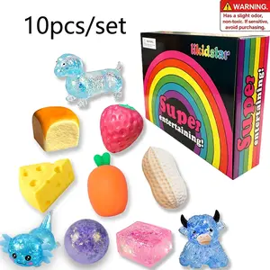 10 Piece Surprise Blind Box Malt Sugar Stress Relief Fidget Toys, Creative Slow Rebound Squeeze, 10 Styles, Party Gift