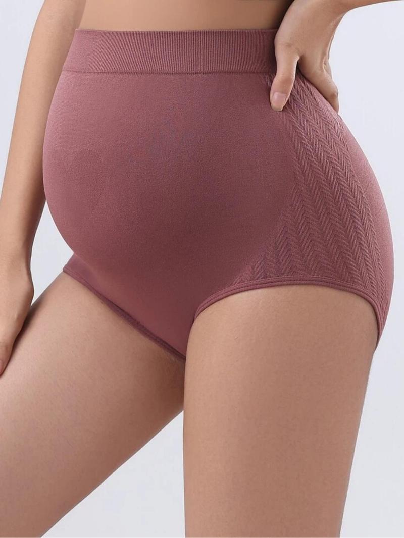 Maternity Solid Color High Waist Panty, Soft Comfy Breathable Seamless Pregnancy Knicker for Daily Wear, Maternity Underwear for All Seasons