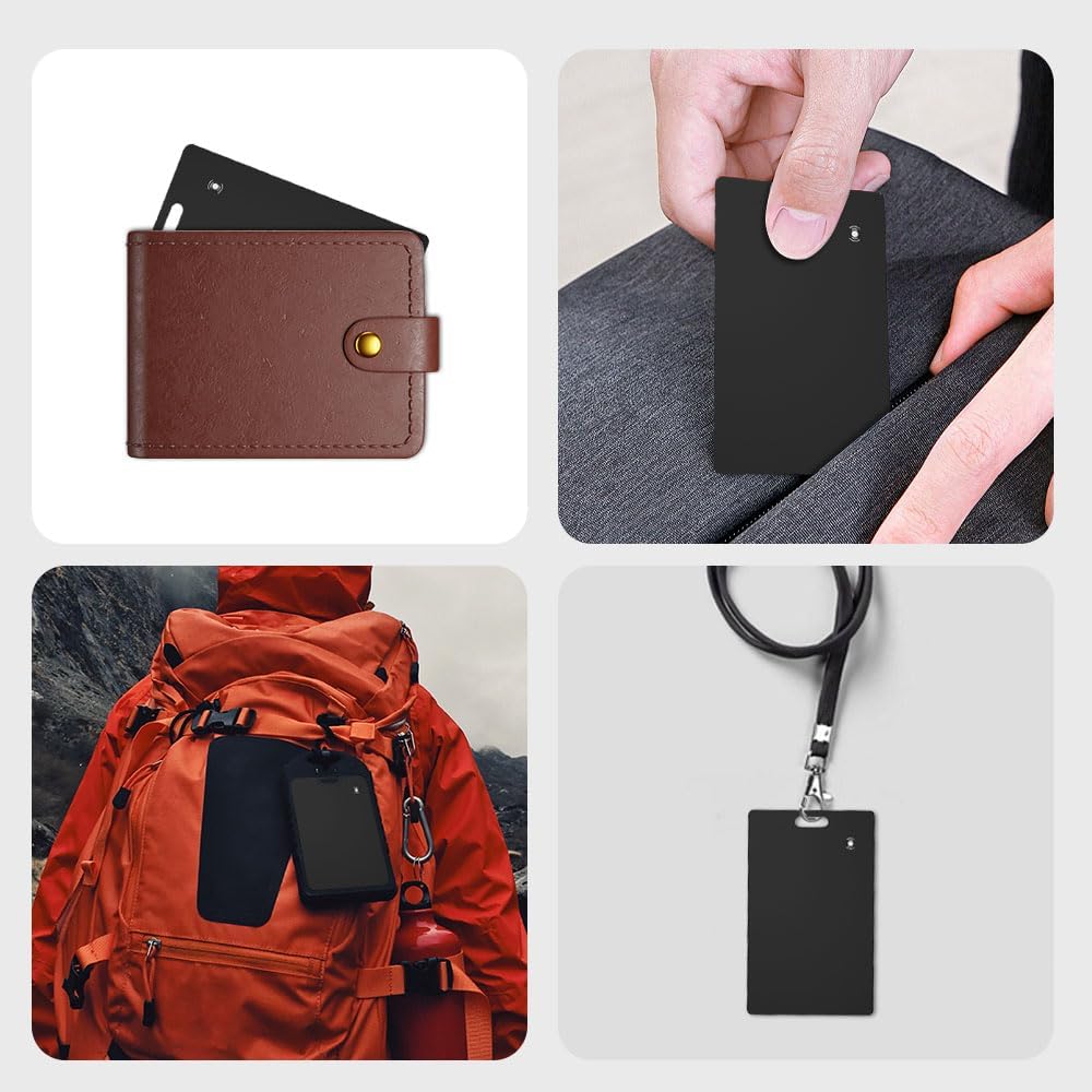 Android Wallet Tracker, Google Certified BT-compatible GPS Item Locator, Thin Rechargeable Waterproof Smart Card Tracker for Google Find HUB APP
