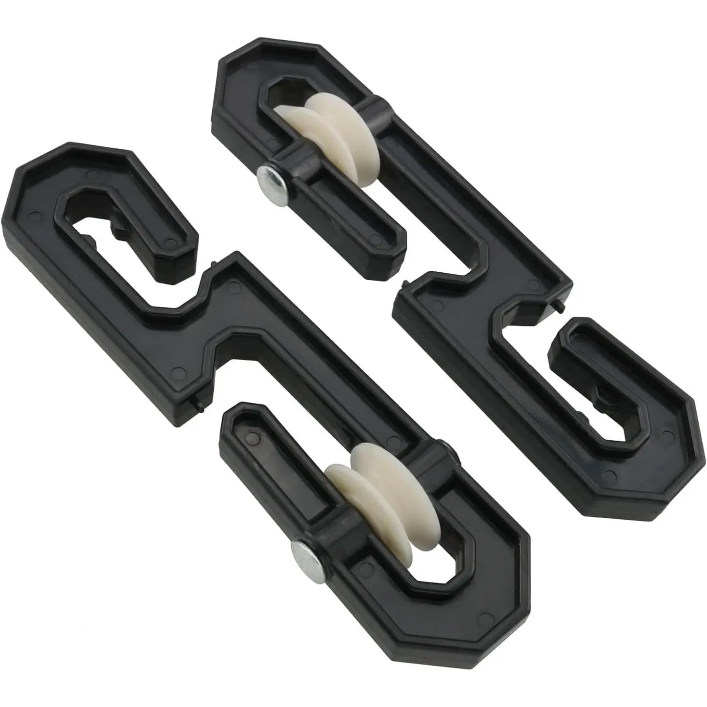 2 Pack Clothesline Spreader, Plastic Aluminum Clothesline Separator Pulley Kit, Heavy Duty Outdoor Clothesline Pulley Accessories for Long Clothes Lines & Heavy Loads-Black