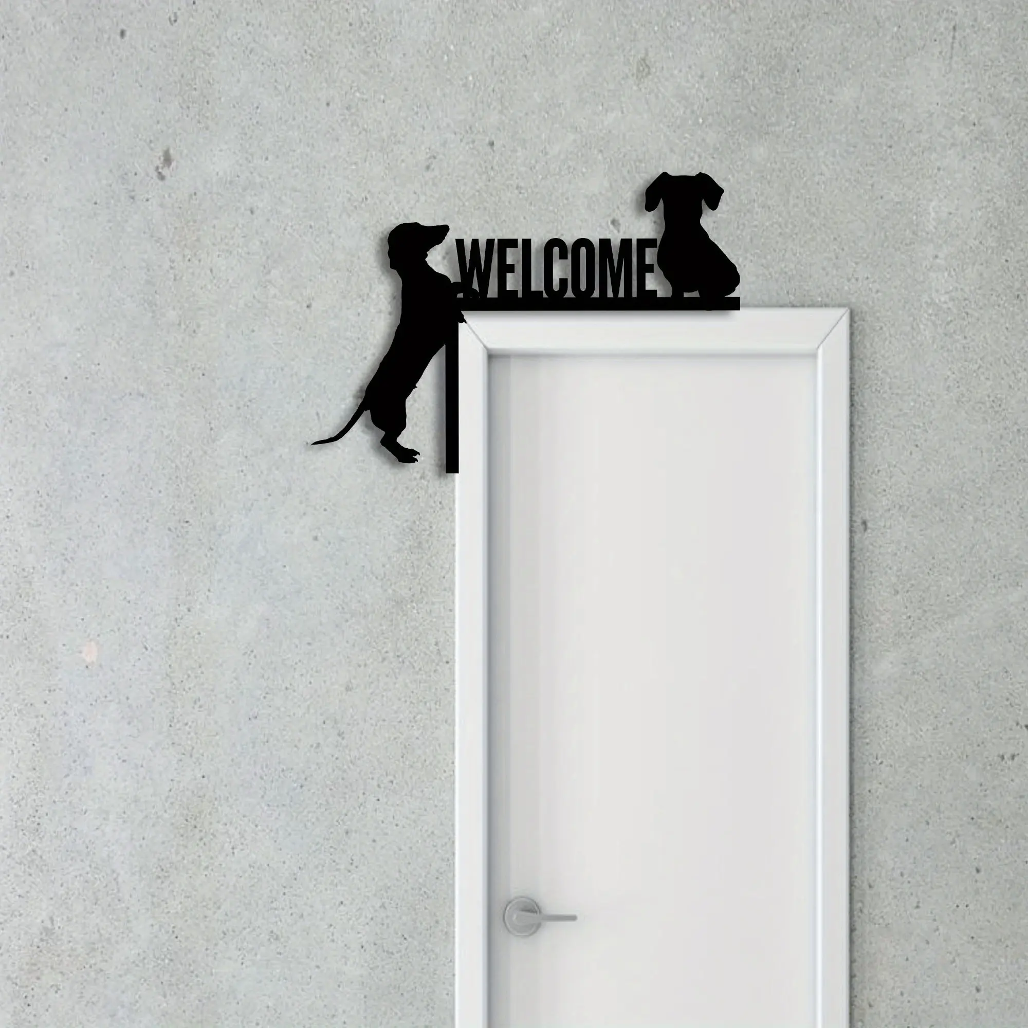1pc Dachshund Welcome Door Topper Metal Wall Art, Dog Decor For Home Entrance, Ideal Holiday Gift For All Festivals