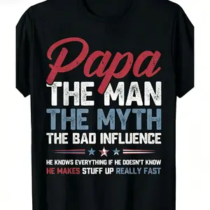 The Legendary Papa, a Negative Role Model Unique Father'S Day Tee, Unisex, Perfect for Everyday Use, Trendy Streetwear for Summer 2026, Stylish, High-Quality, Comfy And Laid-Back, Printed T-Shirt,