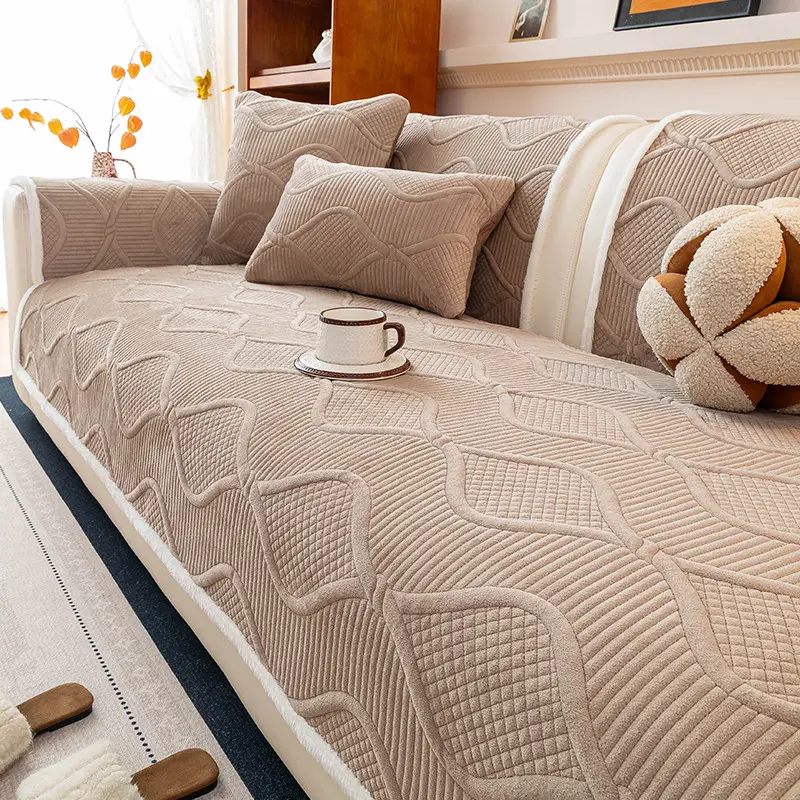1pc Sofa Cushion Cover, All-Seasons Reusable, Anti-Scratch & Slip, Pet-Friendly, Multiple Colors Available