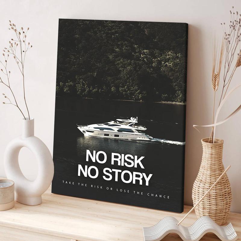 1 Count Wooden Framed Canvas, Modern Art, Modern Abstract Design, No Risk, No Story, Wall Art Canvas Painting, Bedroom Living Room Wall Decoration, Kitchen Hallway Wall Decoration, Modern Ideal Home Wall Decoration Gift