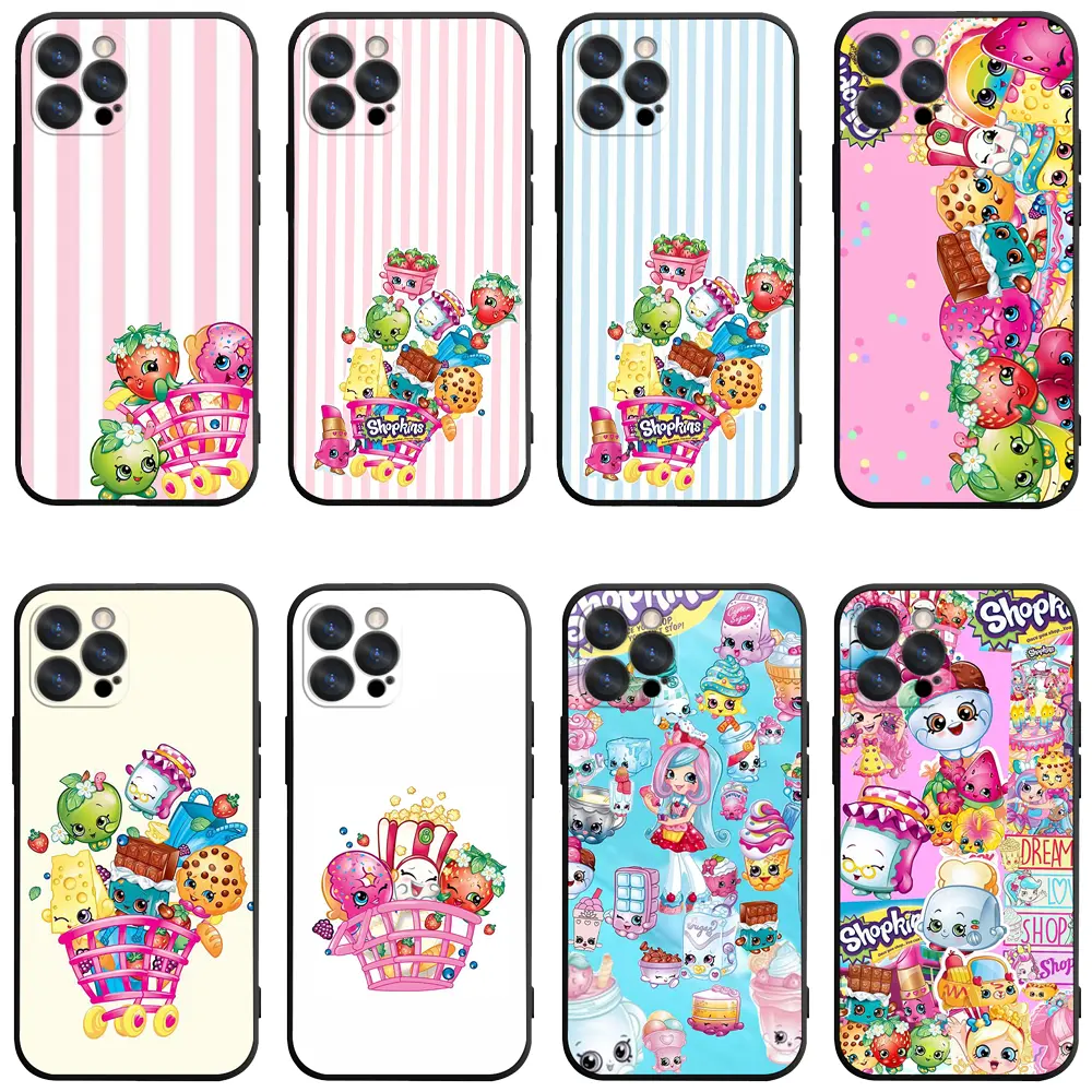 Shopkins Classic Character Collage Phone Case with Full Camera Lens Protection, Fade-Resistant Print for iPhone 17/16/15/14/13/12/11 Pro Max/Pro/Plus, Cartoon Merch Collectors’ Mobile Phone Accessories