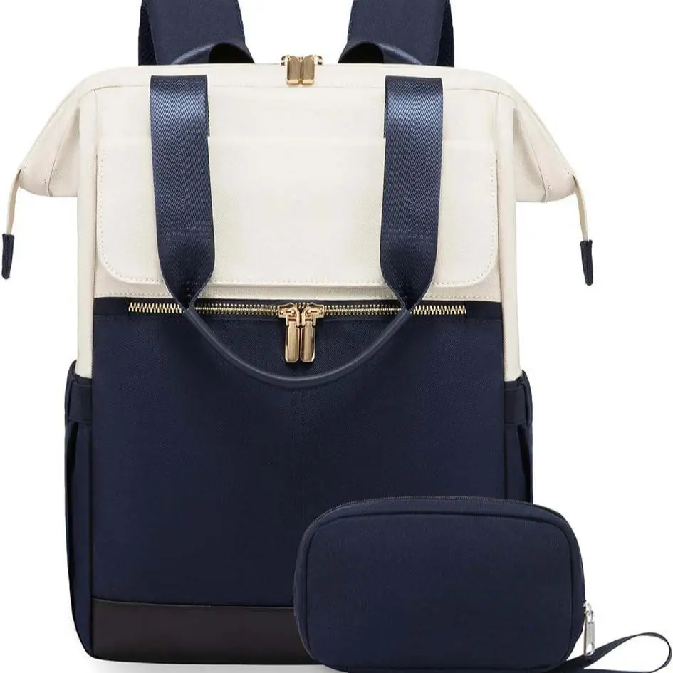 New Fashion Women's Convertible Handbag, Laptop Backpack, Wide Top Open University School Travel Casual Bag, Mommy Bag