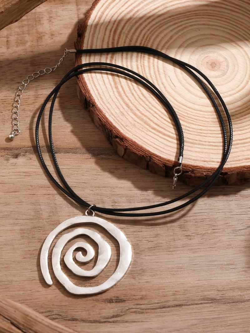 Vintage Spiral Design Pendant Necklace, Matching Mexican Necklace for Women, Fashion Matching Jewelry, Boho Style Accessories As Gifts