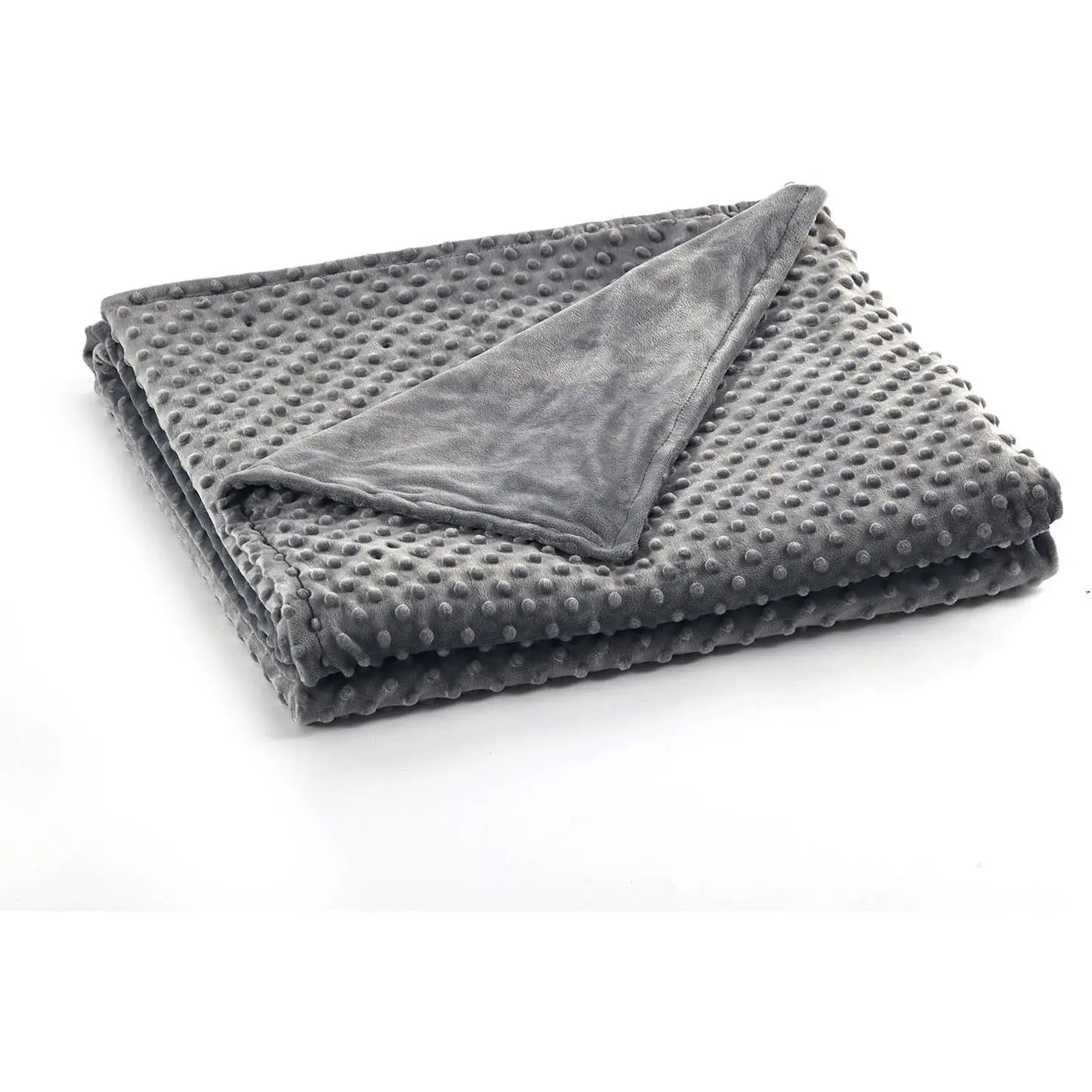 60''x80'' Weighted Blanket Duvet Cover, Premium Super-Soft Minky Dot, Dark Grey