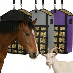 1pc Hay Rack Storage Bag, Horse and Goat Slow Feeder, Open Feed Hole, Small for Goats and Sheep, Large for Horses, Animal Feeding Accessories