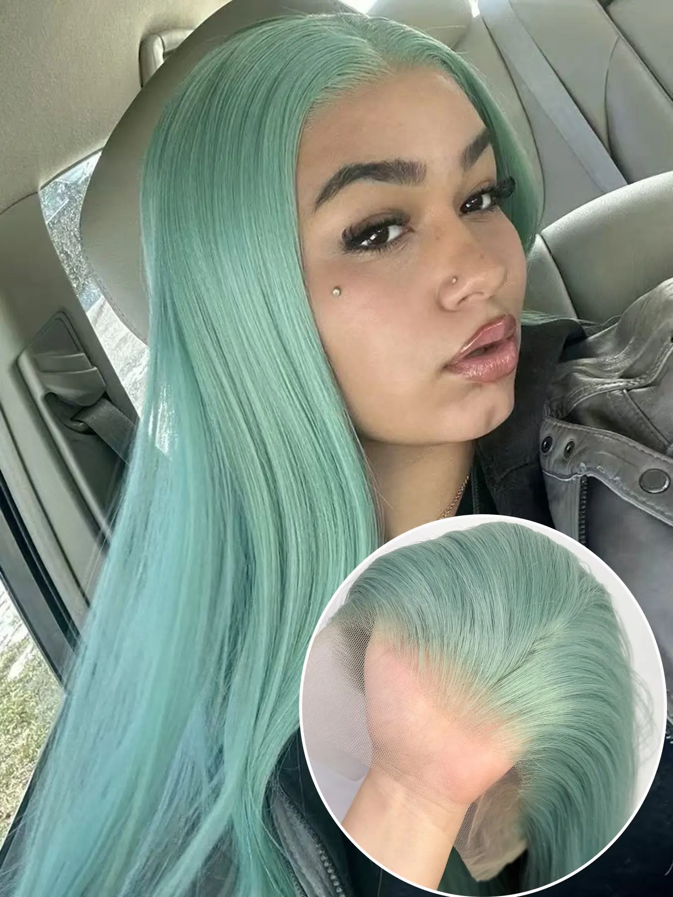 Green Purple LaceFront Wig 22-24 inches!! Amazon.com : Anlimer Purple Colored Root 13x4 Lace Frontal  main image 2