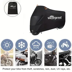 Large Motorcycle Cover for Multiple Models, UV Protection, Thick Oxford Fabric, Anti-Theft Buckle, Bike & Scooter Cover