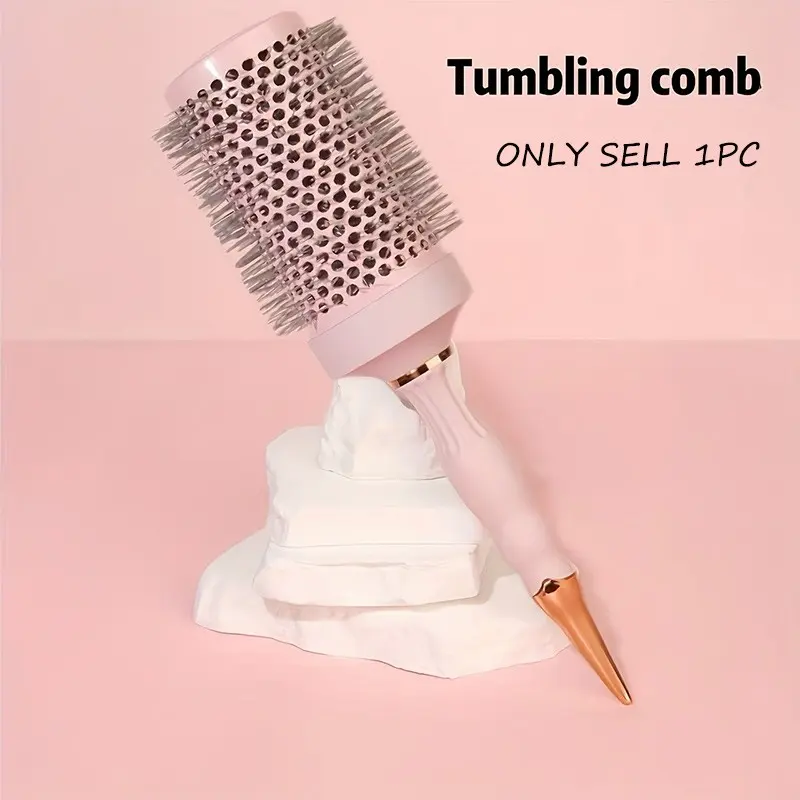 Cylindrical Hair Curler Comb, Salon Styling Brush, Heat-Conductive Air Aluminum Tube Comb, Straightening Hair Beauty Comb, Hairstyling Comb