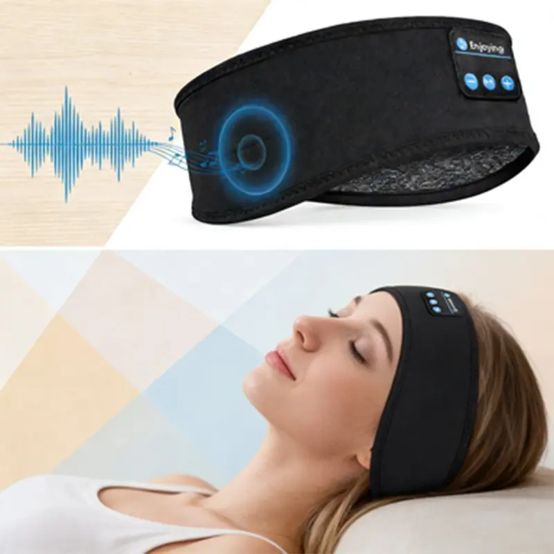3-In-1 Washable Bluetooth-compatible Sleep Headband Earphones, Soft Stretchy Fabric, 10-Hour Battery, Noise-Canceling, Ideal for Travel & Fitness